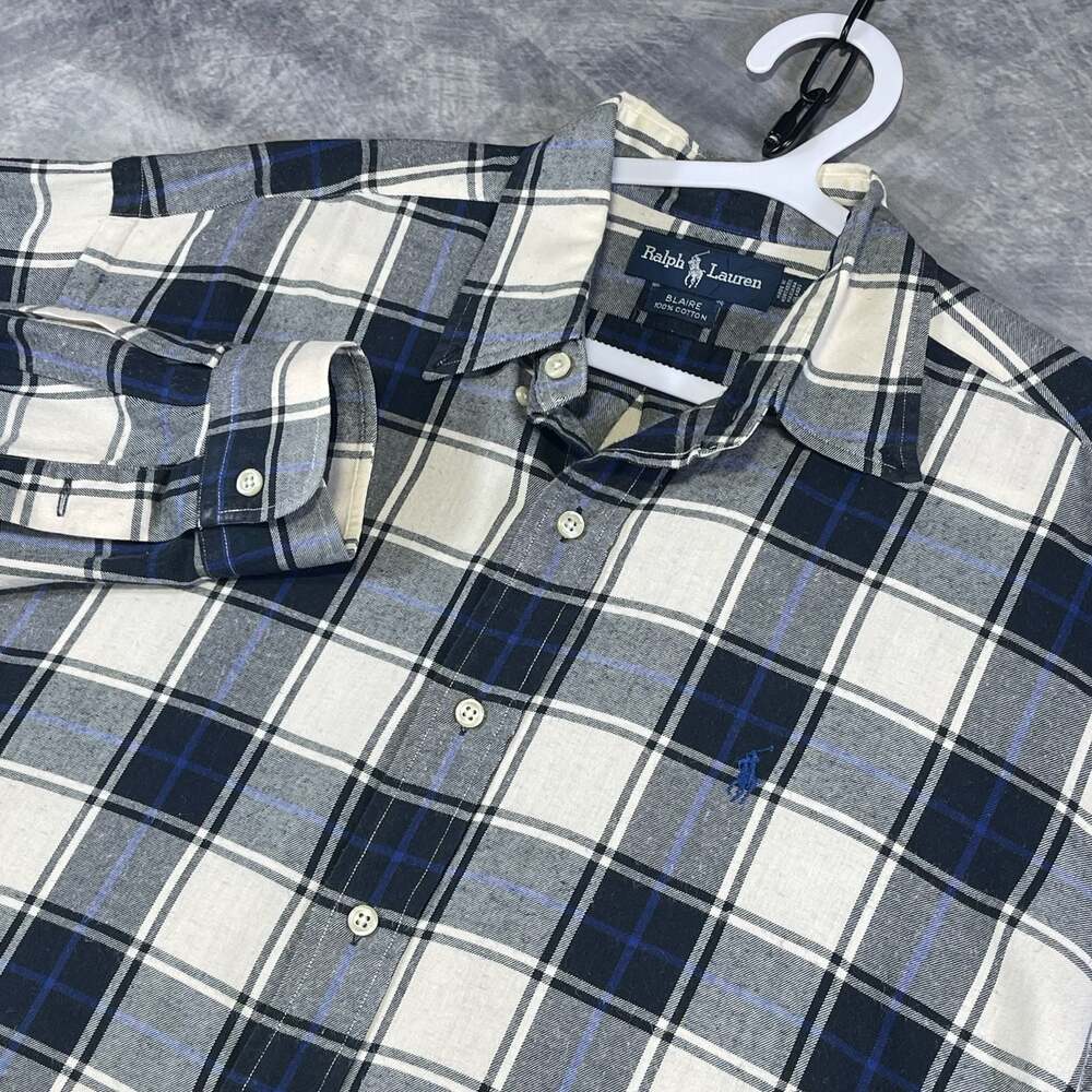 Ralph Lauren Blaire Plaid Long Sleeve Button-Up Shirt Medium